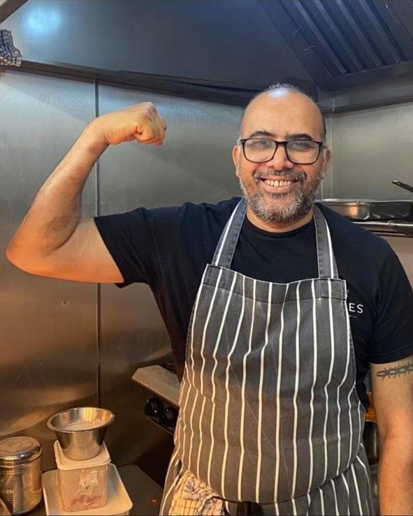 Reggie in the kitchen at St Merryn